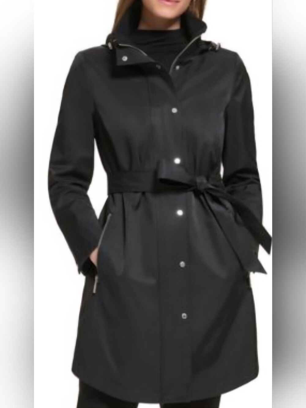Calvin Klein Hooded Belted Trench Jacket